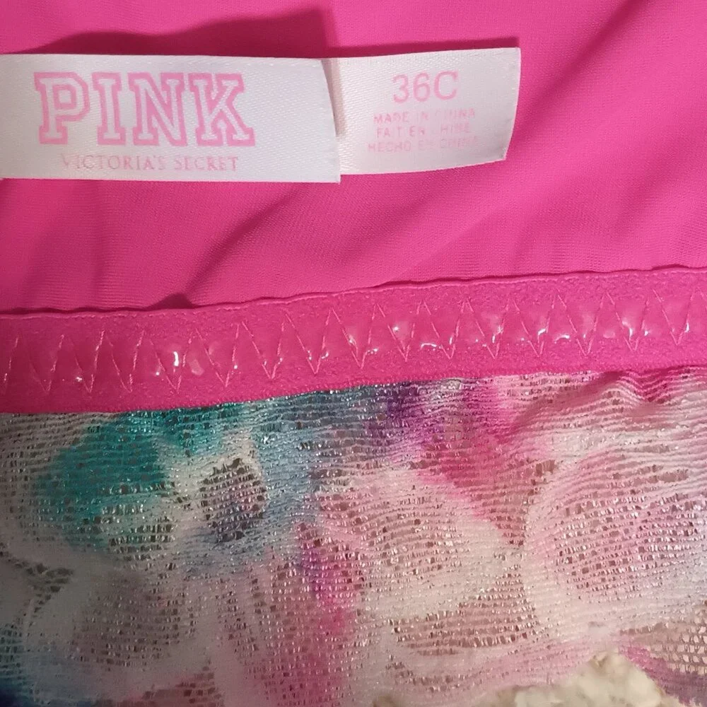 VGUC ~Victoria's Secret PINK Lined Underwire Strapless Bra with Lace (Size: 36C) - Picture 6 of 8